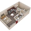 Floor plan: Studio Haven Courtyard
