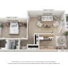 Floor plan: 1 Bedroom, 1 Bath A