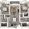 Floor plan: B2.2 2x2 1103 SF