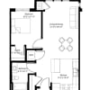Floor plan: 1 Bedroom - Market