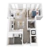 Floor plan: 1x1 Floor Plan 3