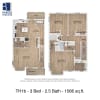 Floor plan: TH1b | 3 Bed | 2.5 Bath | 60