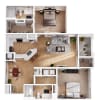 Floor plan: 2 Bed, 2 Bath Upgraded