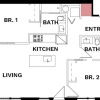 Floor plan: 2 Bed  2 Bath
