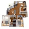 Floor plan: 2 Bedroom, 2 Bathroom, 1255 SQFT