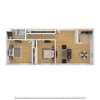 Floor plan: 2 Bedroom/1 Bathroom