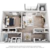 Floor plan: 1 Bedroom, 1 Bathroom Classic