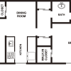 Floor plan: 1 Bed 1 Bath - L