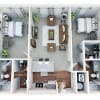Floor plan: 2BR/2BA - 2.2