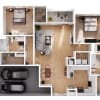 Floor plan: 2 Bed, 2 Bath w/Garage