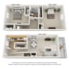 Floor plan: Two Bedroom Townhome