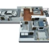 Floor plan: 2 Bedrooms / 1 Bathroom