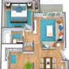 Floor plan: One Bedroom Model C
