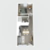 Floor plan: Hunter Apartments - 1 Bedroom Apartments Minutes from Campus - FLEXIBLE SECURITY DEPOSIT