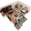 Floor plan: 1 BR Grand Courtyard