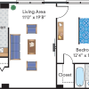 Floor plan: Renovated 1 Bedroom 01 Tier