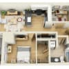 Floor plan: 1 Bedroom DR 