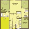 Floor plan: Three Bedroom Apartments