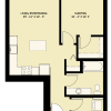 Floor plan: 1 Bedroom 1 Bath  B14