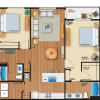 Floor plan: 2x2B Flat