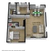 Floor plan: 1 Bedroom 1 Bathroom