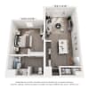Floor plan: Atlas - 1 Bedroom 624