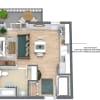 Floor plan: Studio A | 2nd & 3rd Floor | Courtyard View
