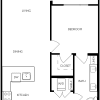 Floor plan: 1x1 B3