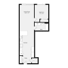 Floor plan: One Bedroom B04B