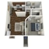 Floor plan: 1 Bedroom 1 Bath Deluxe