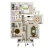 Floor plan: 2 Bed/2 Bath Upstairs w/Nook