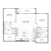 Floor plan: 2 Bedroom 22D
