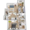 Floor plan: 2 Bed 1 Bath