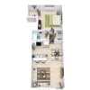 Floor plan: 1 Bed 1 Bath LP 705