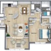 Floor plan: The Ashley with Sunroom