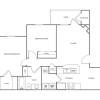 Floor plan: Two Bedroom One Bath Executive