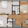 Floor plan: 2Bed 1Bath-Plan A Down