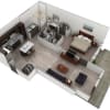 Floor plan: 1 BR Designer Courtyard