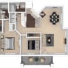 Floor plan: 2x2 C2