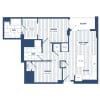 Floor plan: 2 Bed/2 Bath Junior-HJR2D