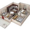 Floor plan: 1 BR Haven Courtyard