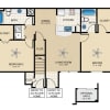 Floor plan: 2 Bed, 2 Bath B