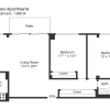 Floor plan: 2BR 1BA (1020sf)