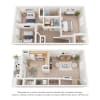Floor plan: Three Bedroom Townhome