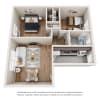 Floor plan: 2 Bedroom 1 Bath