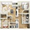 Floor plan: 2 Bedroom FF