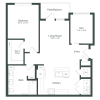 Floor plan: The Kris | 1 Bed | 1 Bath