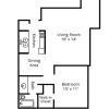 Floor plan: 1 Bedroom with Den