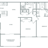 Floor plan: Two Bedroom Two Bath (1290 SF)