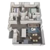 Floor plan: 2X2 Large— Private Backyard + Doggy Door!